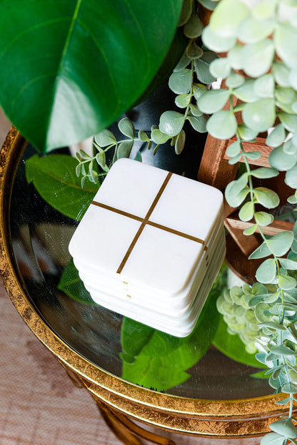 Marble & Gold Square Coaster Set - Shooting Starz Shopette