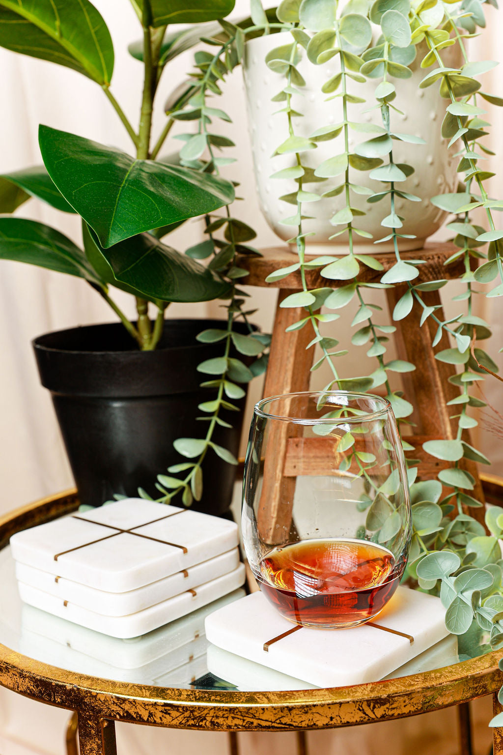 Marble & Gold Square Coaster Set - Shooting Starz Shopette