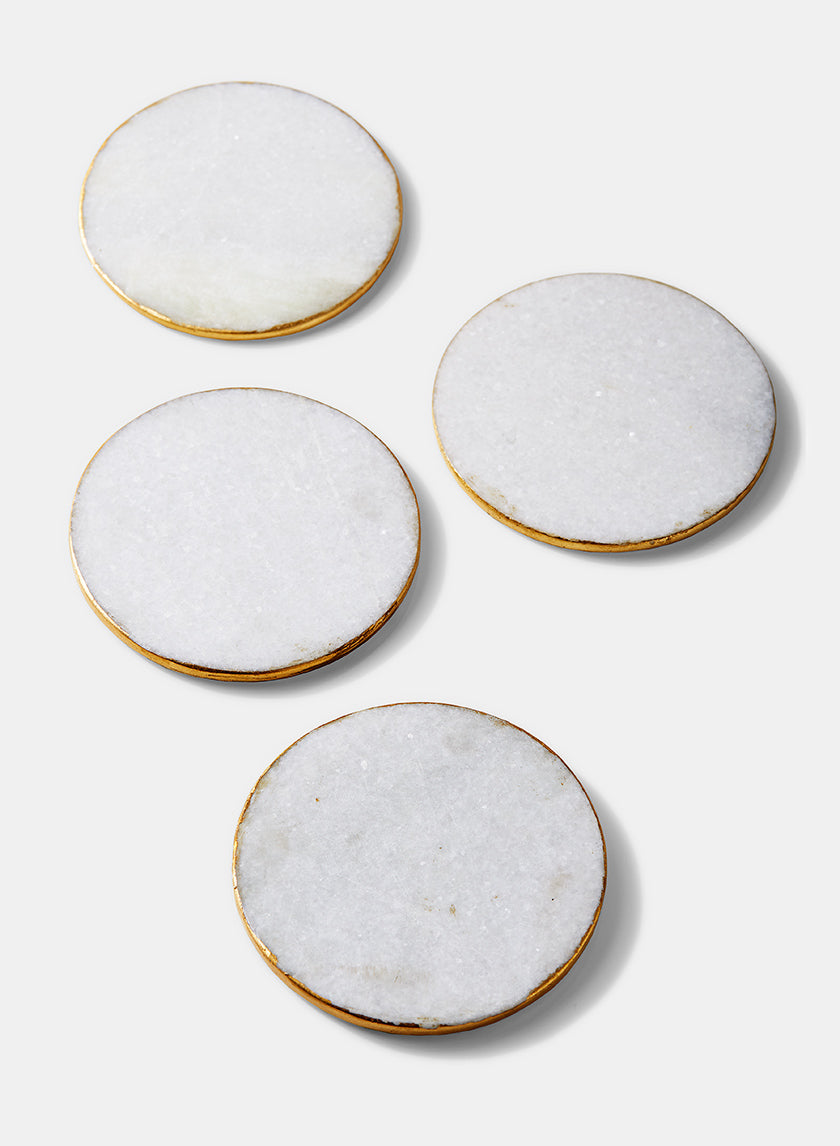Marble & Gold Round Coaster Set - Shooting Starz Shopette